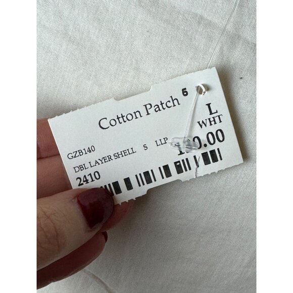 Lilla P Tank Top Women Large White Cotton Lace Double Layer Shell NWT Boho - Picture 8 of 10